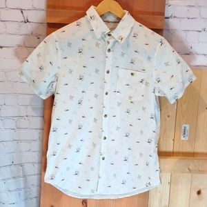 MENS FREE PLANET SHORT SLEEVE SHIRT SIZE MEDIUM EUC